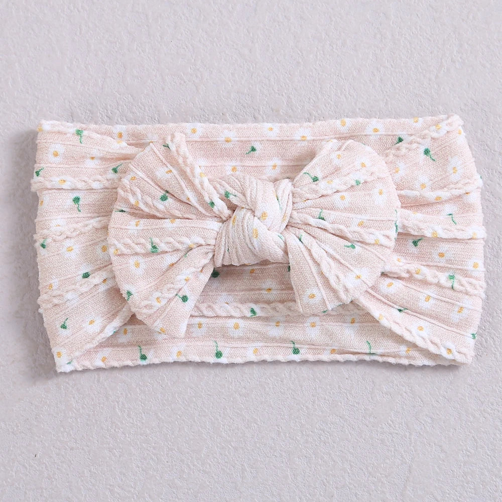 1Pcs Bow Baby Head Band for Children Print Baby Headbands Newborn Cable Headband Turban Kids Headwear Baby Hair Accessories Girl