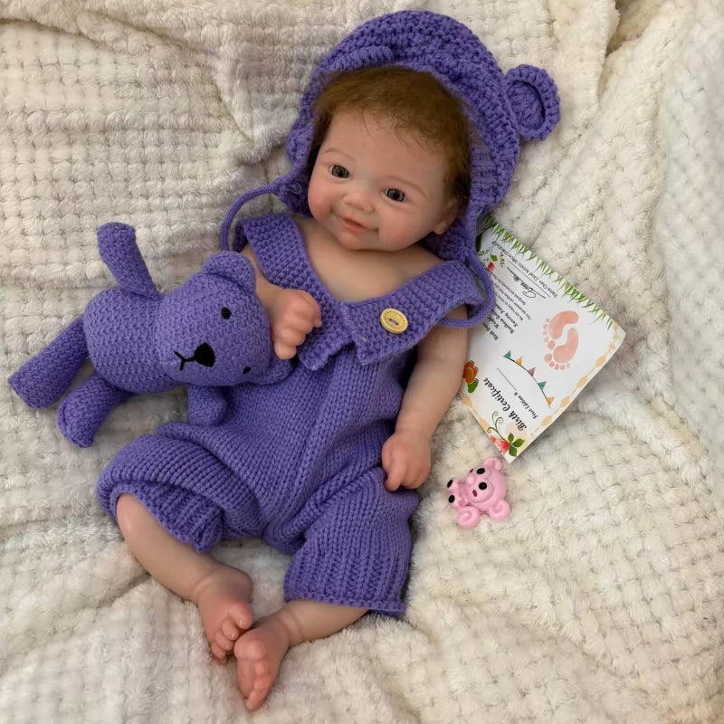 Silicone Reborn Girl 18Inch Waterproof Open Mouth Vivienne with Rooted Hair Realistic Newborn Boneca Reborn Corpo De Silicone