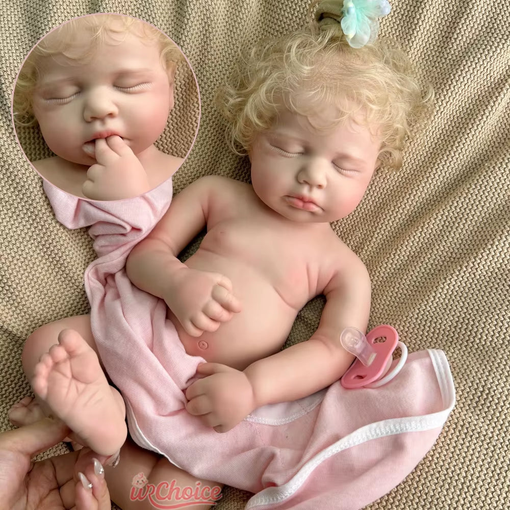 Realistic 50Cm Loulou with Rooted Hair Full Soft Silicone Reborn Baby Girl/Boy Can Open Moth Doll for Kids Toy Birthday Gift