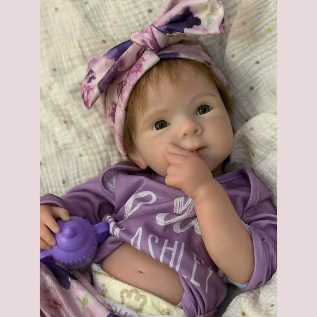 18Inch Open Mouth Rooted Hair Bettie Adorable Soft Silicone Bebe Reborn Girl Doll Lifelike Newborn Girl Dolls Perfect Gift