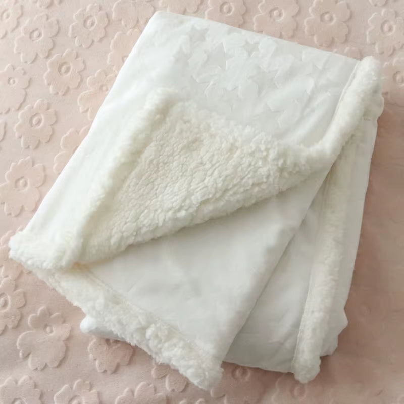 Baby Blankets New Thicken Double Layer Cartoon Fleece Infant Swaddle Bebe Envelope Stroller Wrap Newborn Baby Bedding Blanket