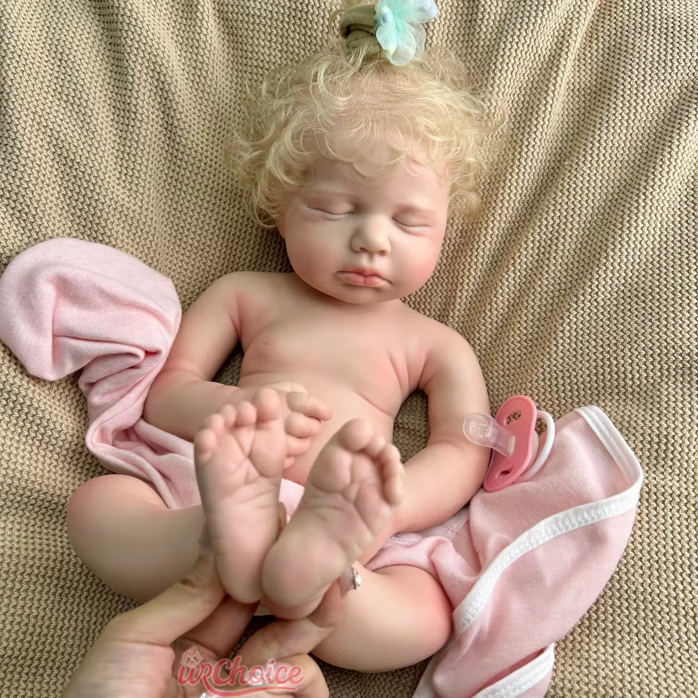 Realistic 50Cm Loulou with Rooted Hair Full Soft Silicone Reborn Baby Girl/Boy Can Open Moth Doll for Kids Toy Birthday Gift