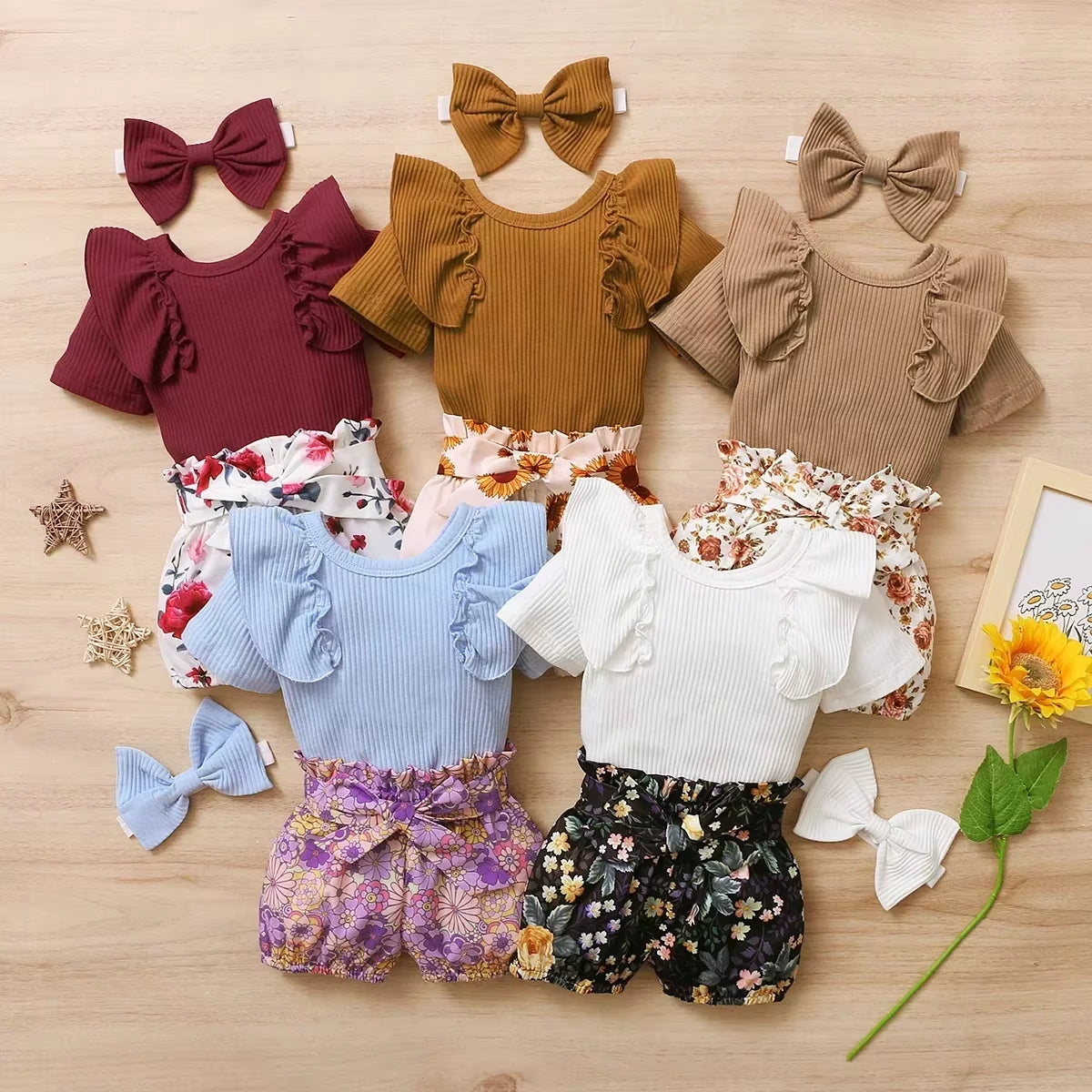 3Pcs Baby Girl Clothes Set Newborn Kids Clothing Childern Toddler Girl Clothes Bebe Girl Outfits Infant New Born Clothes