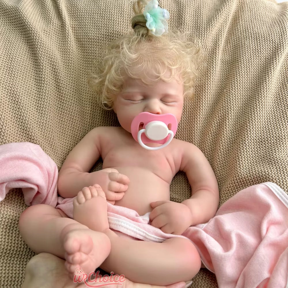 Realistic 50Cm Loulou with Rooted Hair Full Soft Silicone Reborn Baby Girl/Boy Can Open Moth Doll for Kids Toy Birthday Gift