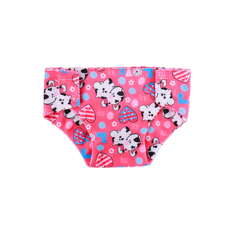 Doll Diapers Cute Underwear Animal Fruit Print for 18Inch American Doll Girls&43Cm Baby Reborn,Our Generation,Doll Clothes Panty