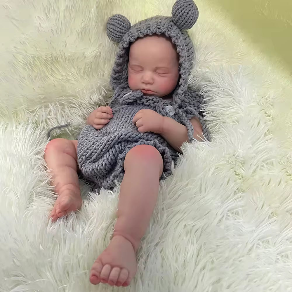 Artificial Soft Full Body Platinum Silicone Painted Reborn Doll Girl Handmade 20 Inch Solid Newborn Fake Girl for Kid Gift