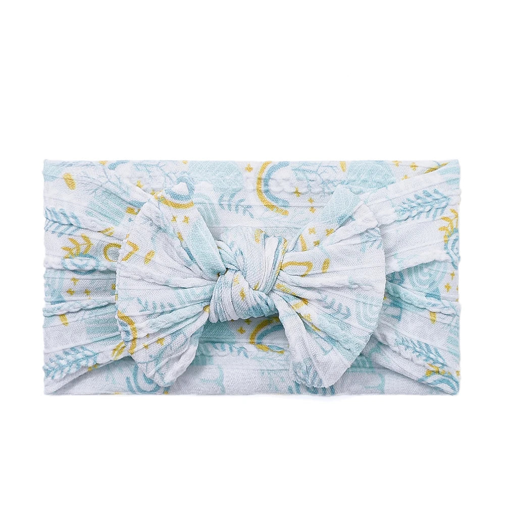 1Pcs Bow Baby Head Band for Children Print Baby Headbands Newborn Cable Headband Turban Kids Headwear Baby Hair Accessories Girl
