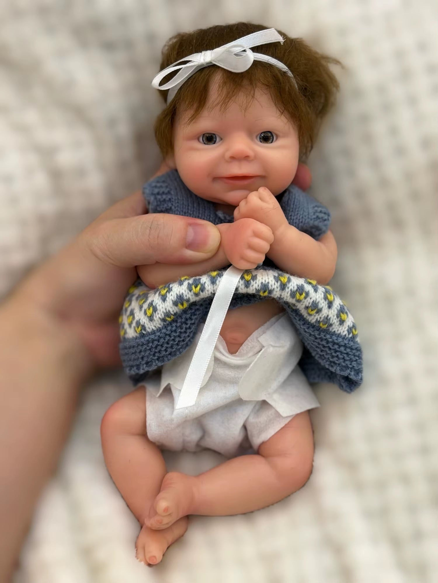 1 PC 10Inch Cuddly Silicone Girl with Rooted Hair Reborn Doll Waterproof Newborn Baby Girl Lifelike Painted Realistic Doll Toy