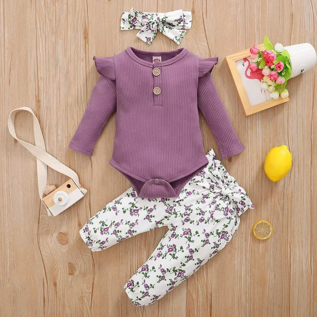 3Pcs Baby Girl Clothes Set Newborn Kids Clothing Childern Toddler Girl Clothes Bebe Girl Outfits Infant New Born Clothes