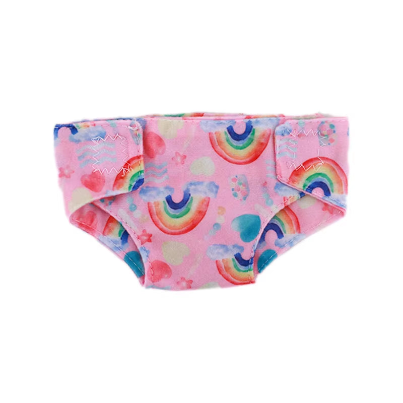 Doll Diapers Cute Underwear Animal Fruit Print for 18Inch American Doll Girls&43Cm Baby Reborn,Our Generation,Doll Clothes Panty