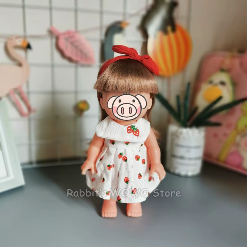 Doll Clothes Fit 25Cm Baby Doll Accessories 1/6 BJD Doll New Born Doll Outfits Cute Dress Headwear Suit Girls Gifts