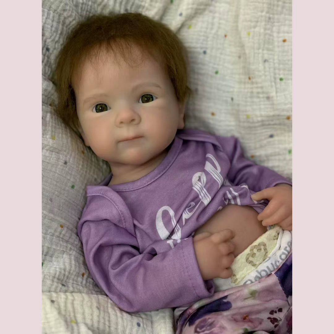 18Inch Open Mouth Rooted Hair Bettie Adorable Soft Silicone Bebe Reborn Girl Doll Lifelike Newborn Girl Dolls Perfect Gift