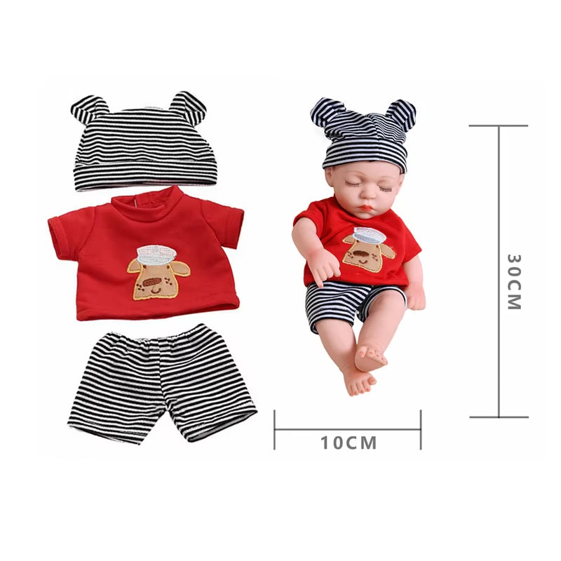 Baby Reborn Dolls Clothes for 30Cm Baby Doll Dress Pajamas Jumpsuit Doll Clothes for 12 Inch Reborn Doll DIY Toys for Girls