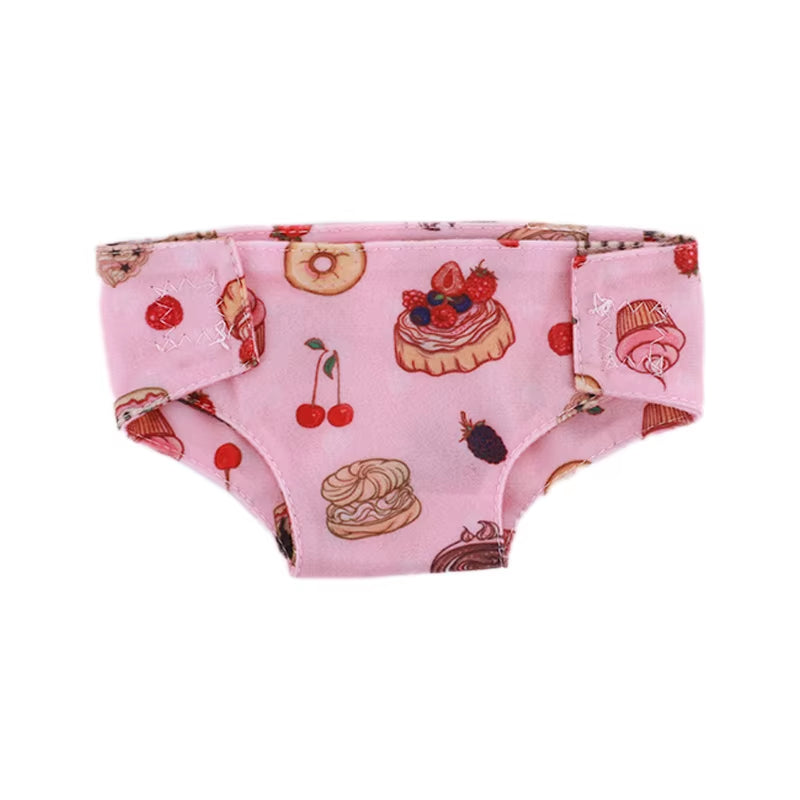 Doll Diapers Cute Underwear Animal Fruit Print for 18Inch American Doll Girls&43Cm Baby Reborn,Our Generation,Doll Clothes Panty