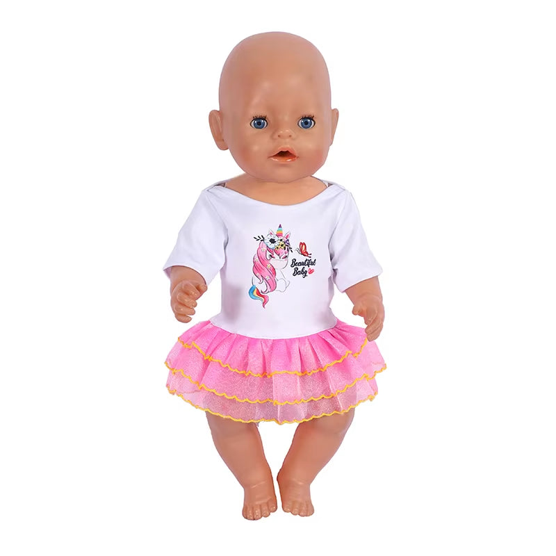 Baby Doll Clothes Flamingo Swimsuit Summer Clothes for 43Cm New Born Baby Doll Clothes Swim American 18 Inch Girl Dolls Bikini