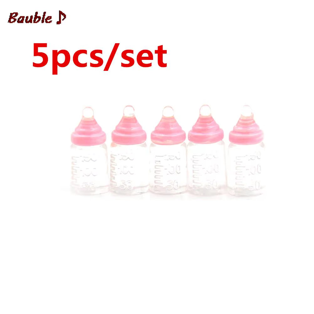Multiple Styles Resin Simulation Mini Milk Bottle Miniature Baby Bottle Super Cute Transparent Bottle 1:12 Dollhouse Accessories