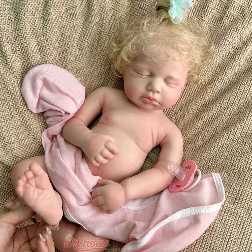 Realistic 50Cm Loulou with Rooted Hair Full Soft Silicone Reborn Baby Girl/Boy Can Open Moth Doll for Kids Toy Birthday Gift