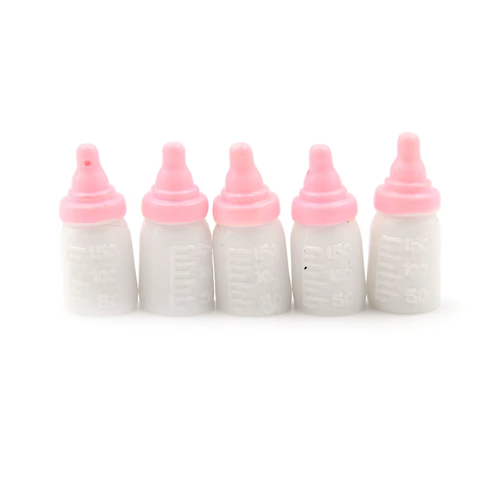 Multiple Styles Resin Simulation Mini Milk Bottle Miniature Baby Bottle Super Cute Transparent Bottle 1:12 Dollhouse Accessories
