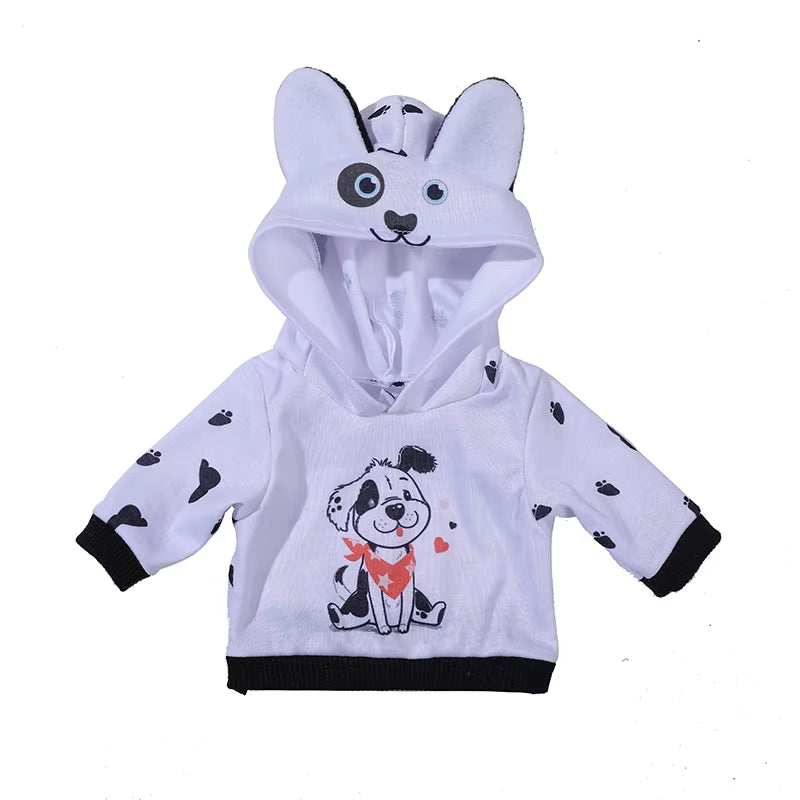 17 Inch Doll Clothes Cartoon Dog Hoodies Trousers 43Cm New Born Baby Boy Clothes Sports Suit Toys for Girl Nendoroid Clothes