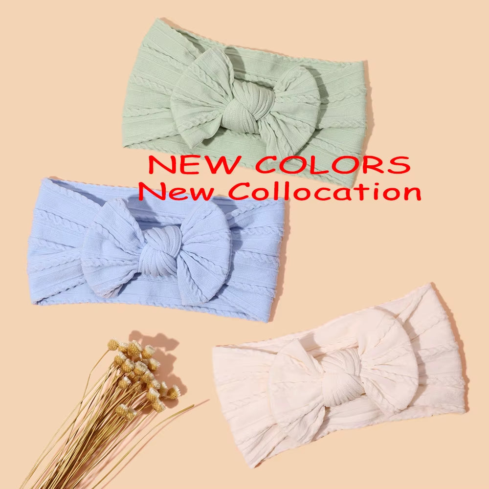 1Pcs Bow Baby Head Band for Children Print Baby Headbands Newborn Cable Headband Turban Kids Headwear Baby Hair Accessories Girl