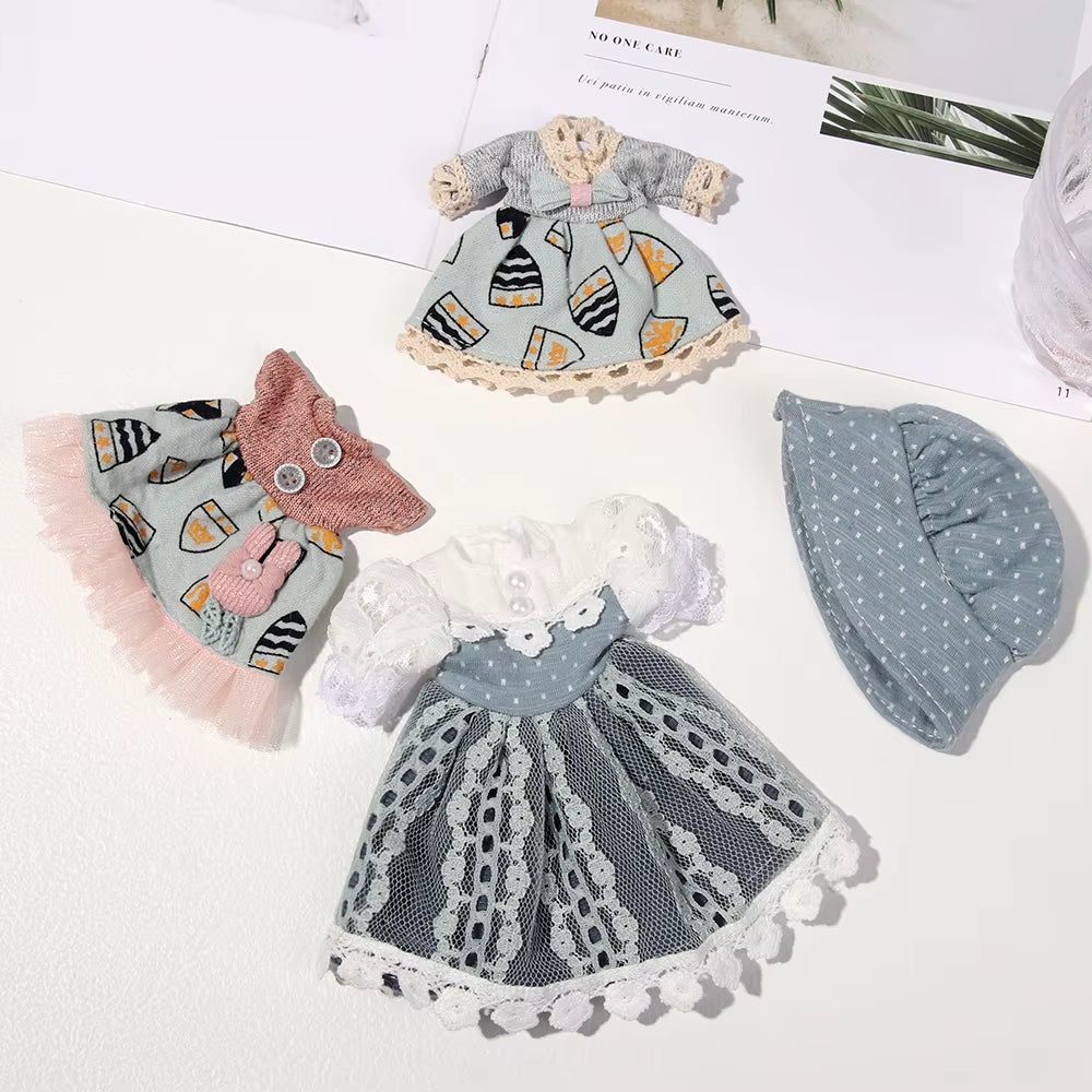 1 Set New Summer DIY Dolls Dress Toys Bikini Cloth Lace Skirt Toys Clothes Skirt Fabric Sewing for 16Cm/31Cm Doll Accessories