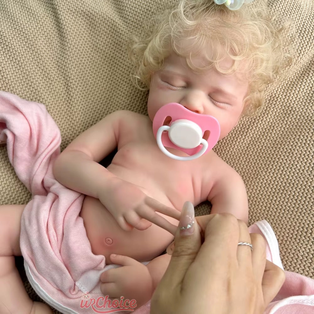 Realistic 50Cm Loulou with Rooted Hair Full Soft Silicone Reborn Baby Girl/Boy Can Open Moth Doll for Kids Toy Birthday Gift