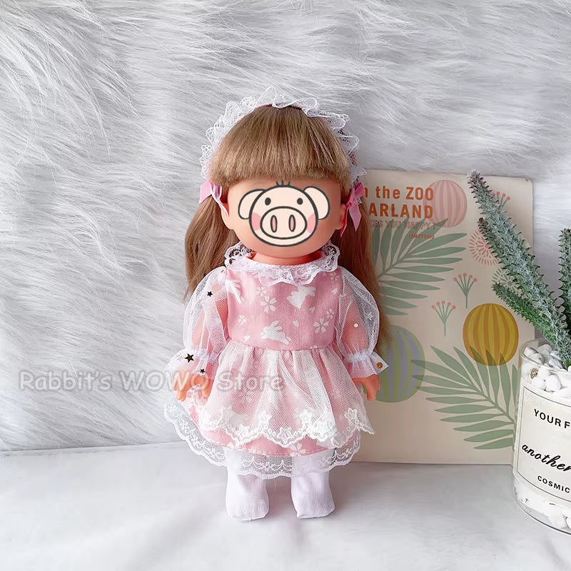 Doll Clothes Fit 25Cm Baby Doll Accessories 1/6 BJD Doll New Born Doll Outfits Cute Dress Headwear Suit Girls Gifts