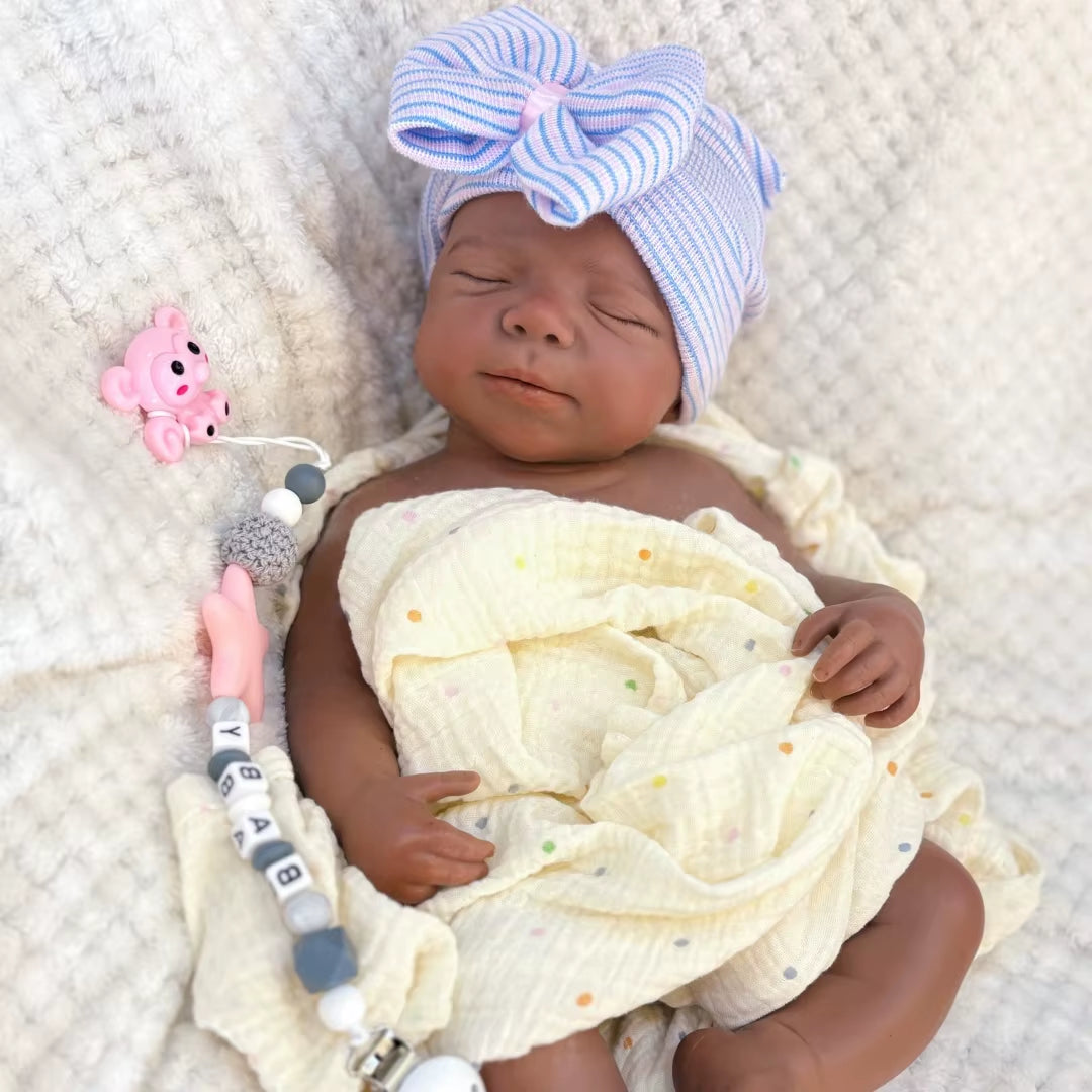 18Inch Can Open Mouth Pascale Soft Silicone Bebe Reborn Girl Doll with Painted Skin Lifelike Realistic Newborn Girl Doll