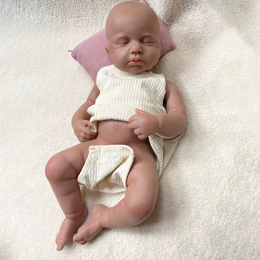 20Inch Open Mouth Loulou Soft Touch Silicone Reborn Baby Girl/Boy Waterproof Realistic Rebirth Doll Christmas Gift for Dementia