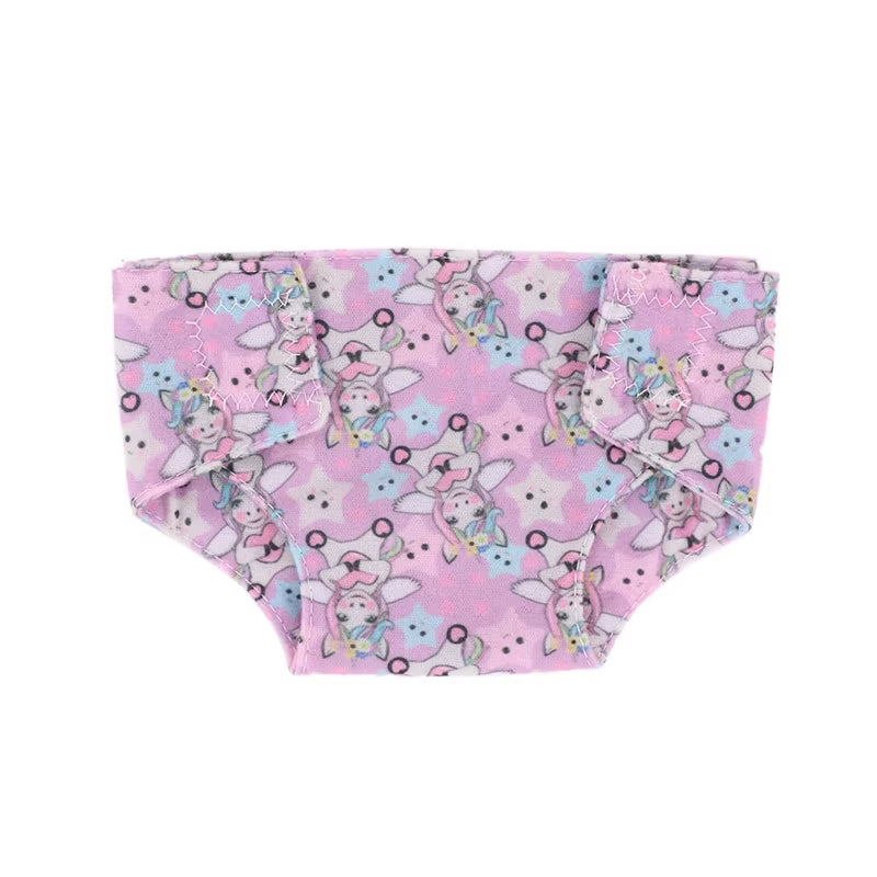 Doll Diapers Cute Underwear Animal Fruit Print for 18Inch American Doll Girls&43Cm Baby Reborn,Our Generation,Doll Clothes Panty
