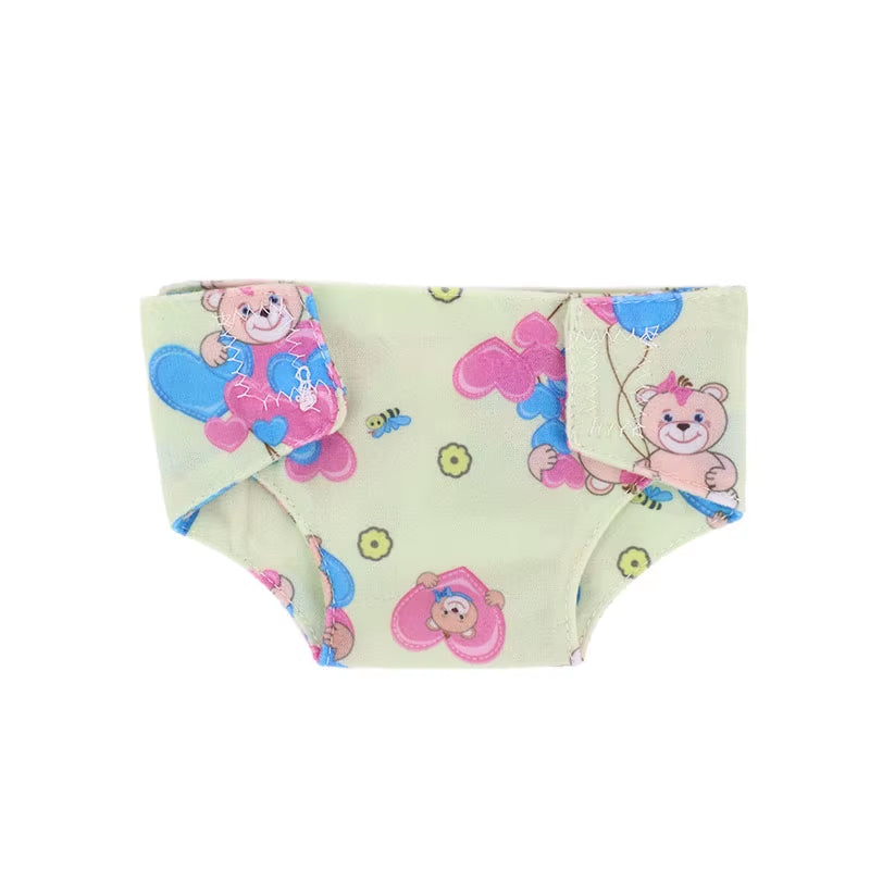 Doll Diapers Cute Underwear Animal Fruit Print for 18Inch American Doll Girls&43Cm Baby Reborn,Our Generation,Doll Clothes Panty