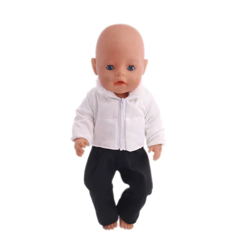 43Cm Baby Doll Clothes Denim18 Inch Reborn Baby New Born Doll Clothes 2Pcs/Set Shirts+Pants Unicorn Duck Whale Dogs Clothes Toy