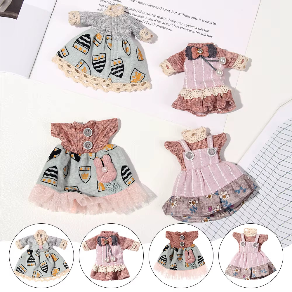 1 Set New Summer DIY Dolls Dress Toys Bikini Cloth Lace Skirt Toys Clothes Skirt Fabric Sewing for 16Cm/31Cm Doll Accessories