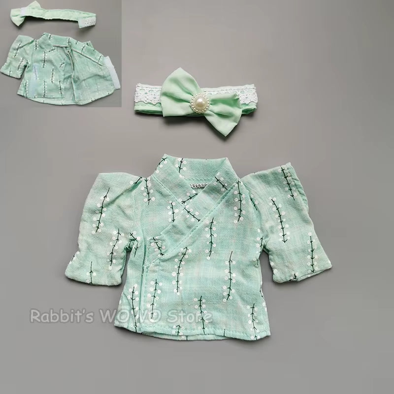 Doll Clothes Fit 25Cm Baby Doll Accessories 1/6 BJD Doll New Born Doll Outfits Cute Dress Headwear Suit Girls Gifts