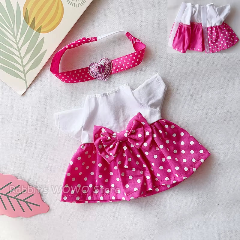 Doll Clothes Fit 25Cm Baby Doll Accessories 1/6 BJD Doll New Born Doll Outfits Cute Dress Headwear Suit Girls Gifts