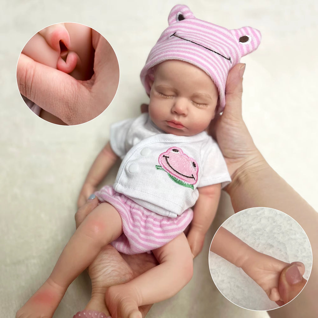 33Cm Can Open Mouth Painted Solid Silicone Loulou Bebe Reborn Girl and Boy Washable Newborn Baby Dolls for Kid'S Gift