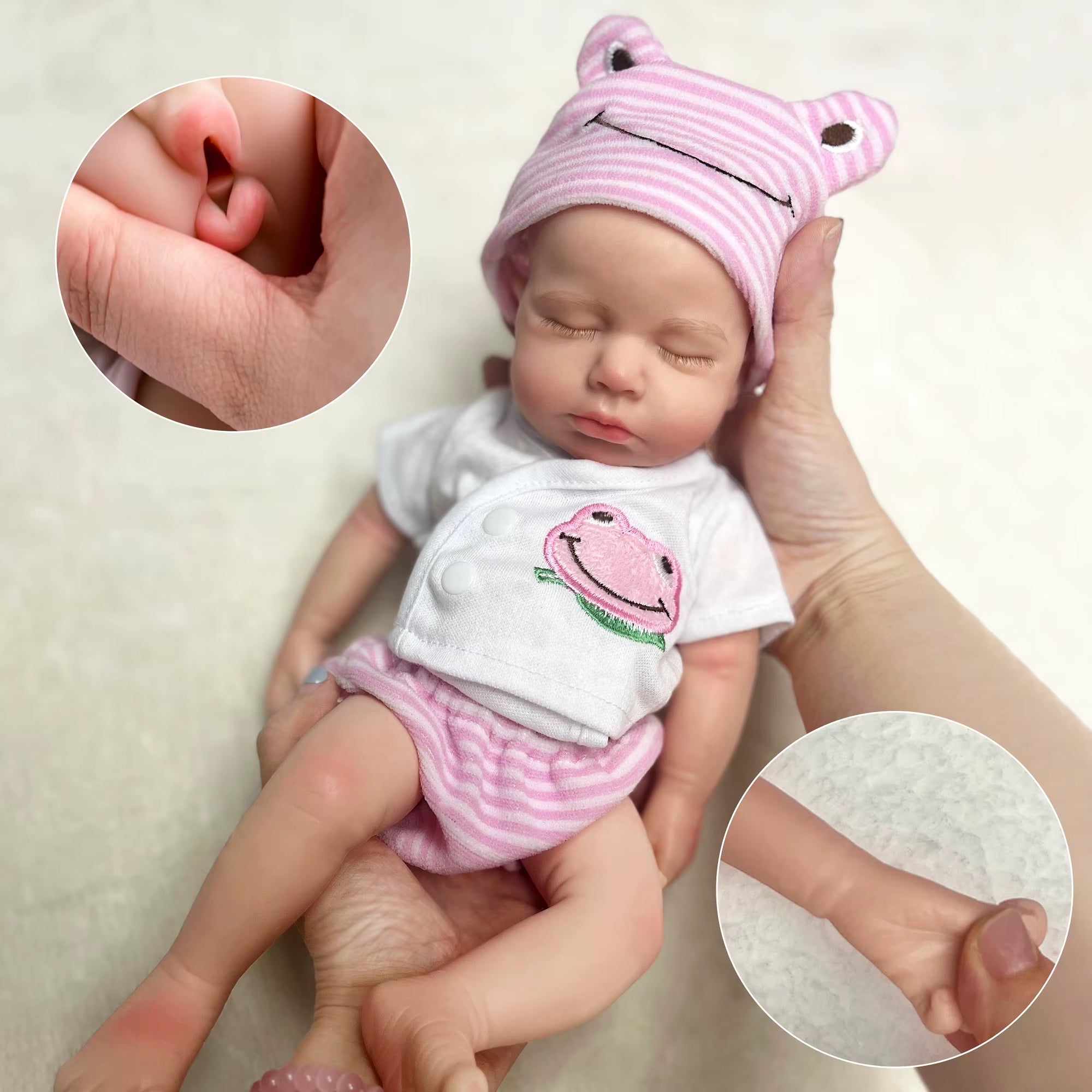 33Cm Can Open Mouth Painted Solid Silicone Loulou Bebe Reborn Girl and Boy Washable Newborn Baby Dolls for Kid'S Gift
