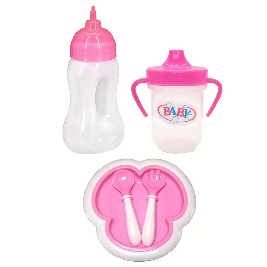 Milk Bottle Doll Accessories Diapers for 43Cm Baby Reborn Doll Clothes Toiletries Our Generation Baby Toy Mini Bottle Bowl,Gifts