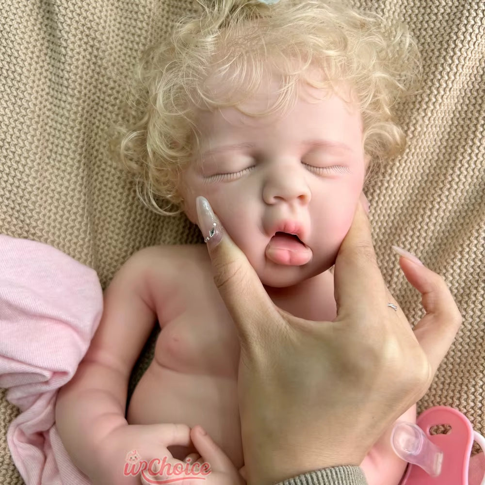 Realistic 50Cm Loulou with Rooted Hair Full Soft Silicone Reborn Baby Girl/Boy Can Open Moth Doll for Kids Toy Birthday Gift