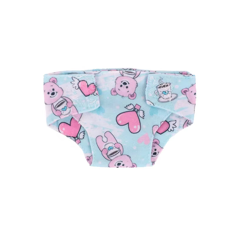 Doll Diapers Cute Underwear Animal Fruit Print for 18Inch American Doll Girls&43Cm Baby Reborn,Our Generation,Doll Clothes Panty