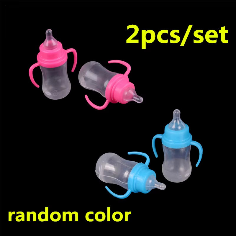 Multiple Styles Resin Simulation Mini Milk Bottle Miniature Baby Bottle Super Cute Transparent Bottle 1:12 Dollhouse Accessories
