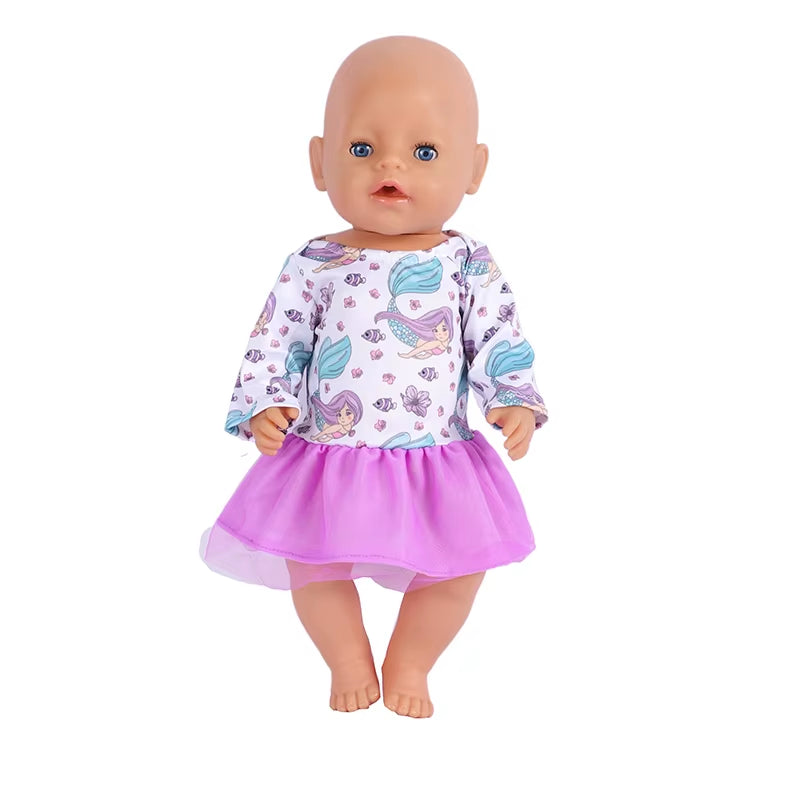 Baby Doll Clothes Flamingo Swimsuit Summer Clothes for 43Cm New Born Baby Doll Clothes Swim American 18 Inch Girl Dolls Bikini