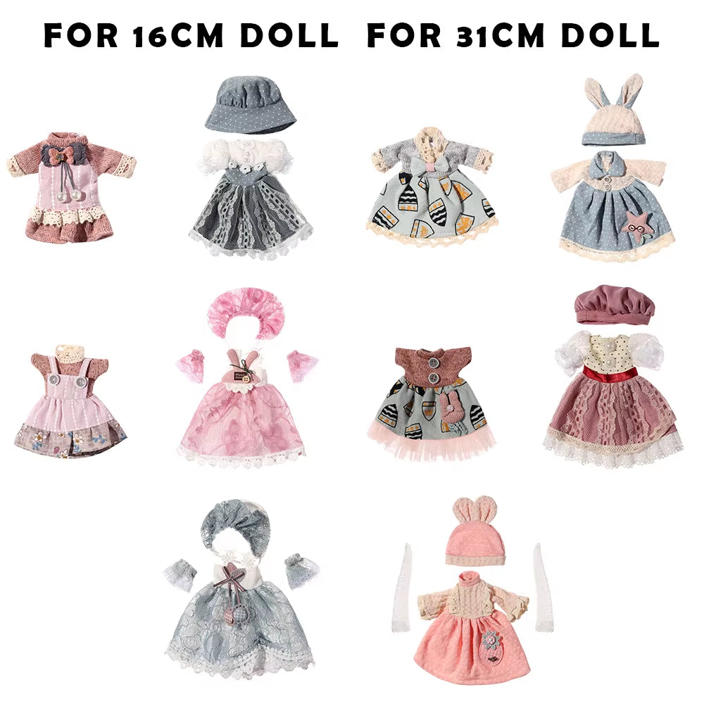 1 Set New Summer DIY Dolls Dress Toys Bikini Cloth Lace Skirt Toys Clothes Skirt Fabric Sewing for 16Cm/31Cm Doll Accessories