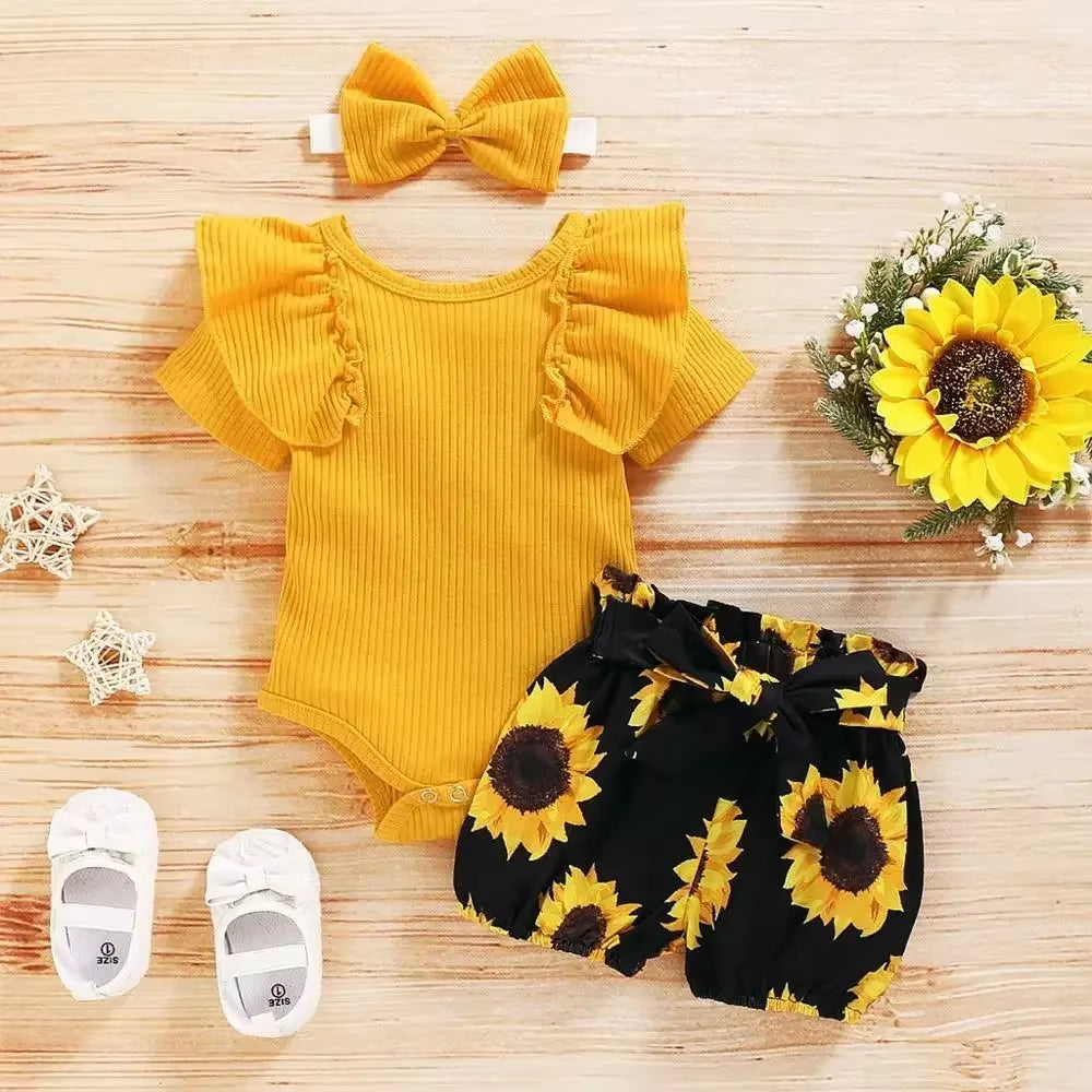 3Pcs Baby Girl Clothes Set Newborn Kids Clothing Childern Toddler Girl Clothes Bebe Girl Outfits Infant New Born Clothes