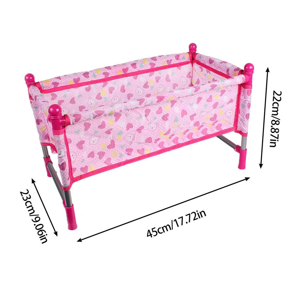 Reborn Doll Baby Toddler Furniture Toy Playset ABS Plastic Cradle Swing Nursery Room Decor Role Play Doll House Furniture