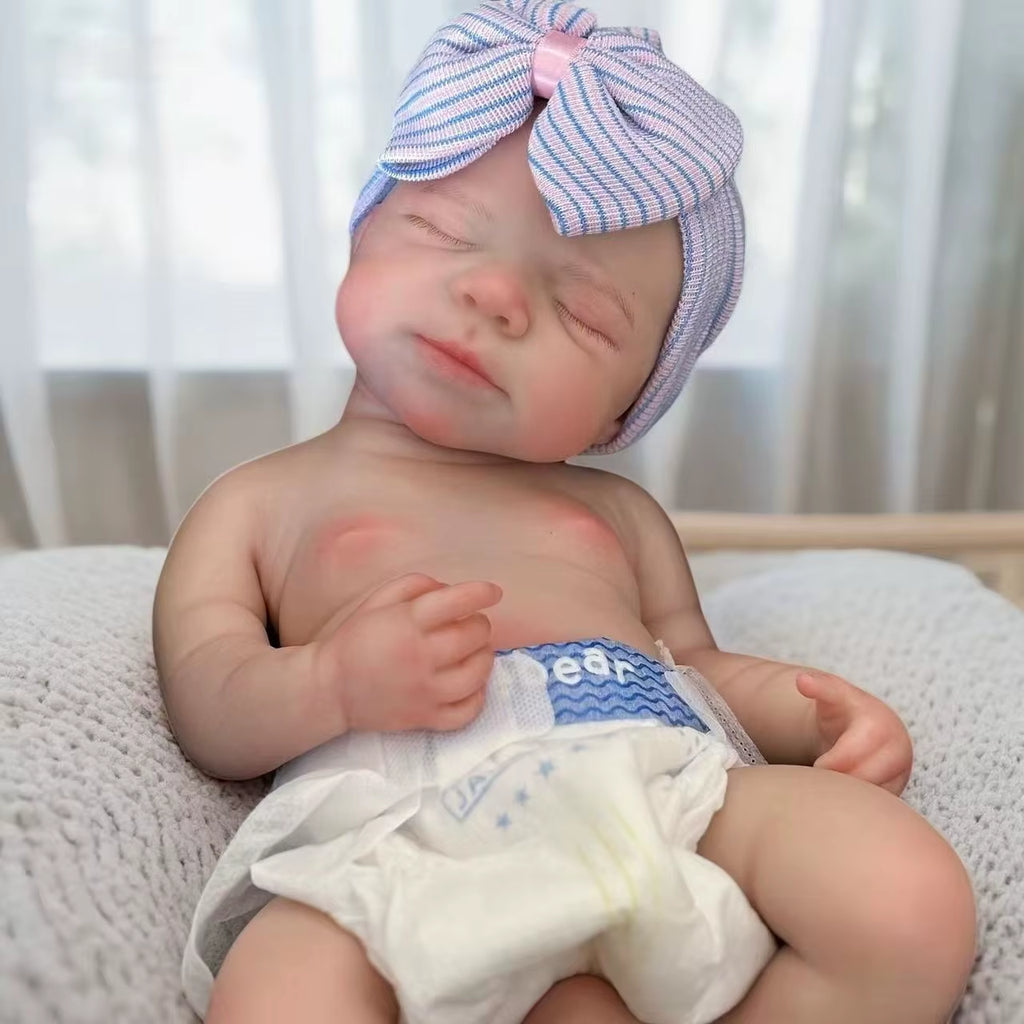 1Pc/One More Outfits 18Inch Open Mouth Pascale Soft Silicone Bebe Reborn Girl Doll with Painted Skin Lifelike Newborn Girl Doll