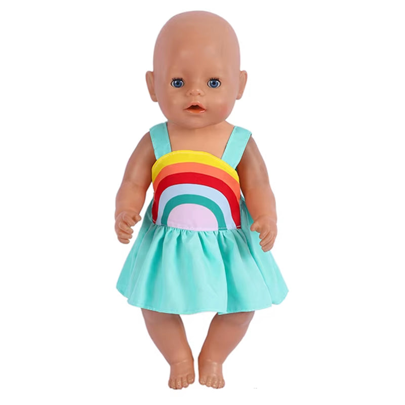Baby Doll Clothes Flamingo Swimsuit Summer Clothes for 43Cm New Born Baby Doll Clothes Swim American 18 Inch Girl Dolls Bikini