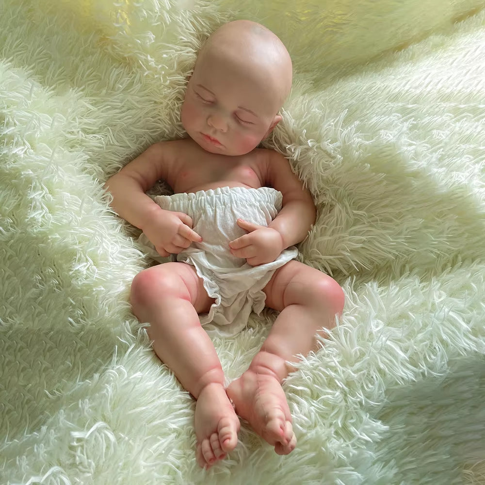 Artificial Soft Full Body Platinum Silicone Painted Reborn Doll Girl Handmade 20 Inch Solid Newborn Fake Girl for Kid Gift