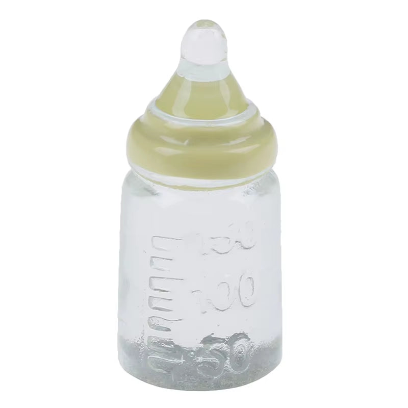 Multiple Styles Resin Simulation Mini Milk Bottle Miniature Baby Bottle Super Cute Transparent Bottle 1:12 Dollhouse Accessories