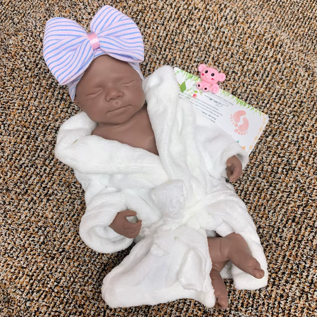 18Inch Can Open Mouth Pascale Soft Silicone Bebe Reborn Girl Doll with Painted Skin Lifelike Realistic Newborn Girl Doll